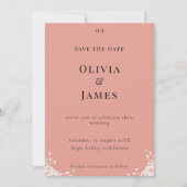 Save The Date Dusty Rose Whispered Petals Minimalist Elegant (Devant)