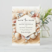 Save The Date Earthy Whimsical Beach Wedding (Debout devant)
