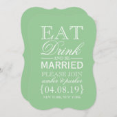 Save the Date | Eat-Drink en huwelijk (Voorkant / Achterkant)