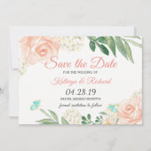 Save The Date Eau Florale Peach Spring Sauvez La Date (Devant)