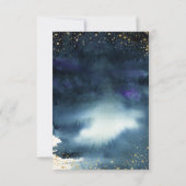 Save The Date Eau gouache bleu marine paillettes dorées photo pe (Dos)