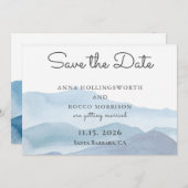 Save The Date Eau Stylé Blue Mountains Enregistrer La Date (Devant / Derrière)