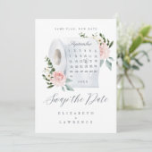 Save The Date Échanger le calendrier des rouleaux de papier toil (Debout devant)