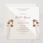 Save The Date Échantillon Côté Automne Floral Bridal Show Invita (Devant / Derrière)