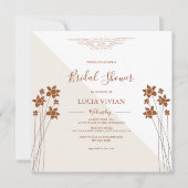 Save The Date Échantillon Côté Automne Floral Bridal Show Invita (Devant)