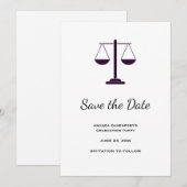 Save The Date Échelles de justice Services juridiques Symbole de (Devant / Derrière)