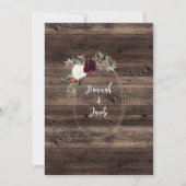 Save The Date Éclairage à cordes de bois de Noël rustique (Dos)