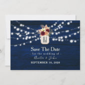 Save The Date Éclairages à chaînes rustiques Enregistrer la date (Devant)
