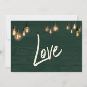 Save The Date Éclairages en bois rustique vert Édison Enregistre (Dos)