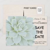 Save The Date Économie de date rustique succulent (Devant / Derrière)