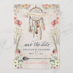 Save The Date Économies de Dreamcatcher de photo de Boho les