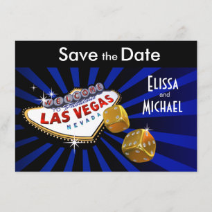 Save The Date Économies de Las Vegas Starburst le noir bleu