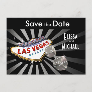 Save The Date Économies de Las Vegas Starburst le noir d'argent