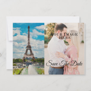 Save The Date Économies de PIC d'aquarelle de Tour Eiffel