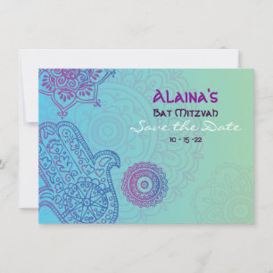 Save The Date Économies d'invitation de bat mitzvah de MAIN de