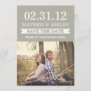 Save The Date Économies élégantes de gris de gravier de bannière