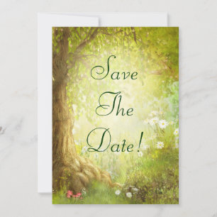Save The Date Économies enchantées de scène de forêt le mariage