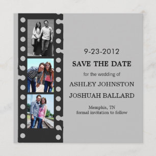 Save The Date Économies grises de bande de pellicule
