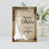 Save The Date Économies médiévales la jeune mariée de date (Debout devant)