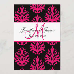 Save The Date Économies noires fuchsia de mariage de Paisley la