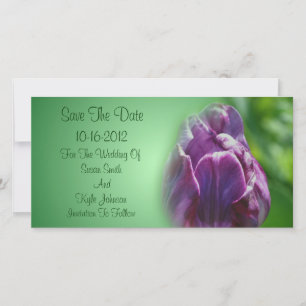 Save The Date Économies pourpres de mariage de fleur de tulipe l