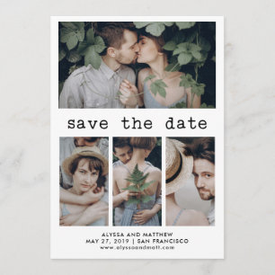 Save The Date Économies simples des textes de machine à écrire