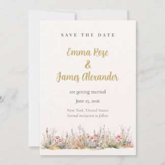Save The Date Économisez la date de mariage florale minimaliste