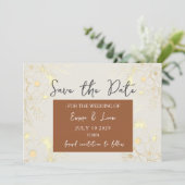 Save The Date Économisez la date de mariage terracotta Boho (Debout devant)
