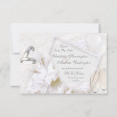 Save The Date Économisez La Date Mariage Anneaux & Flutes Champa (Dos)