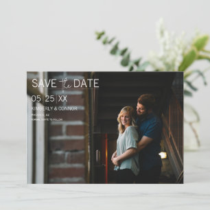 Save The Date Économisez la date moderne minimale Photo Blanc