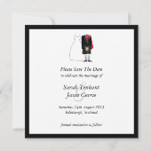 Save The Date Ecosse Kilt Bride & Groom Enregistrer la date - ro (Dos)