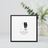 Save The Date Ecosse Kilt Bride & Groom Purple Enregistrer la da (Debout devant)
