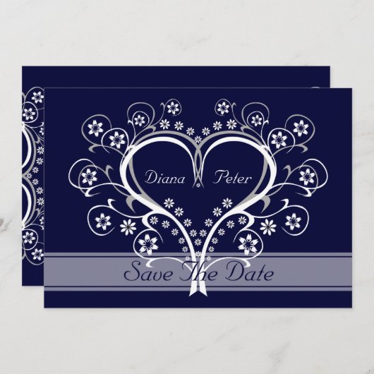 Save The Date Écouter Mon Coeur Enregistrer La Date Annonces (Devant / Derrière)