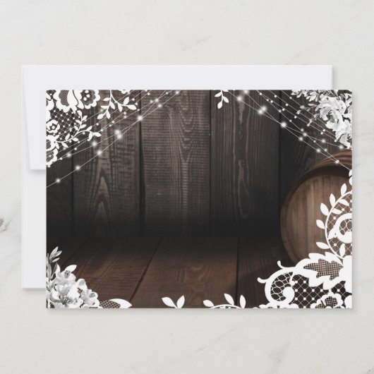 Save The Date Écran décontracté Lumineuses dentelle et fleurs bl (Dos)