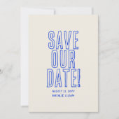 Save The Date Écrit à la main Dessiné Rétro Gras Drôle Mariage A (Devant)