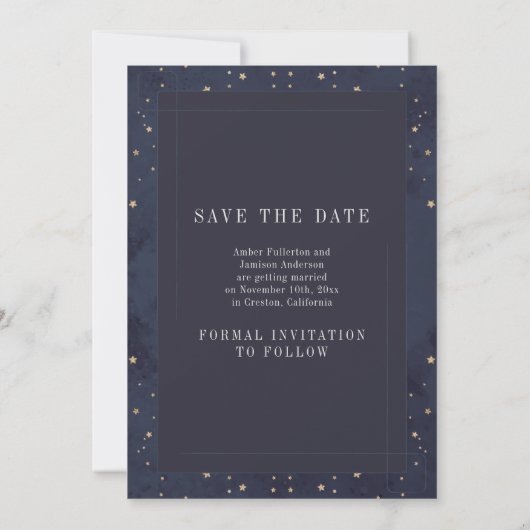 Save The Date Écrit dans les étoiles Celestial Moody Mariage (Dos)