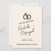 Save The Date Écrit main dessiné Rétro Cupid Quirky Mariage (Dos)