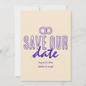 Save The Date Ecrit main dessiné Rétro Unique Mariage moderne (Devant)