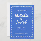 Save The Date Écrite à la main Bright Retro Unique Mariage moder (Dos)