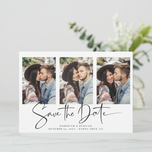 Save The Date Écrite à la main moderne Enregistrer la date Plusi (Debout devant)