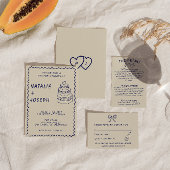 Save The Date Ecrite main dessinée Rétro Unique Fun Mariage mode
