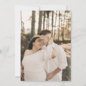 Save The Date Écriture Calligraphique Élégante Mariage Blanc Sim (Dos)