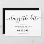 Save The Date Écriture de lettre de mariage reporté (Devant / Derrière)