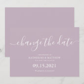 Save The Date Écriture de script à la lavande, enregistrez la da (Devant / Derrière)