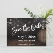 Save The Date Écriture décontractée Lumières scintillantes Tonne (Debout devant)