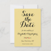 Save The Date Écriture Élégante Faux Or Mariage Noir Fiançailles (Devant)