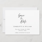 Save The Date Écriture Élégante Manuscrite Minimaliste | Mariage (Devant)