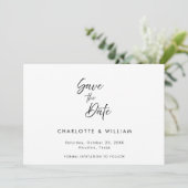 Save The Date Écriture Élégante Manuscrite Minimaliste | Mariage (Debout devant)
