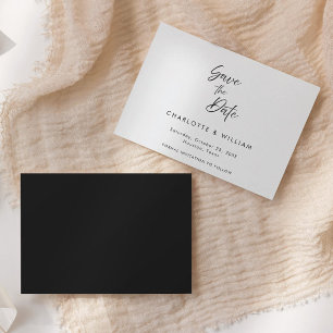 Save The Date Écriture Élégante Manuscrite Minimaliste   Mariage