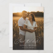 Save The Date Écriture élégante moderne Photo de mariage (Devant)